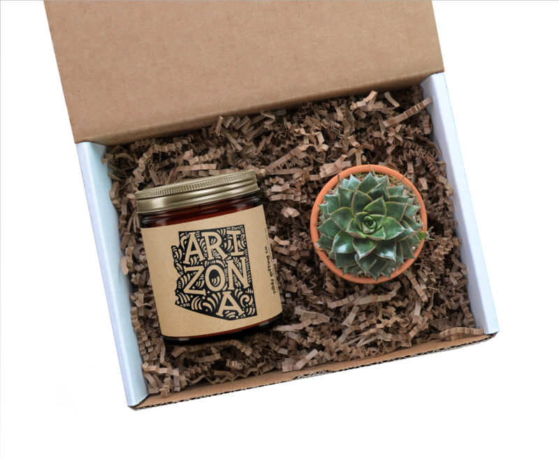 Arizona Personalized Soy Candle and Succulent Gift