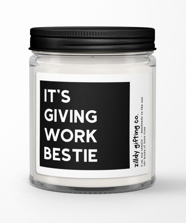 It's Giving Work Bestie Personalized Soy Candle Gift