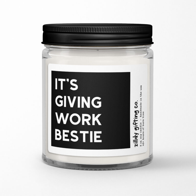 It's Giving Work Bestie Personalized Soy Candle Gift