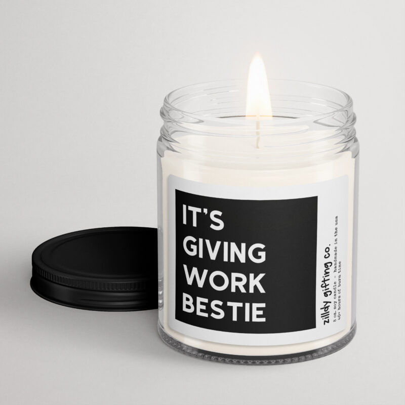 It's Giving Work Bestie Personalized Soy Candle Gift