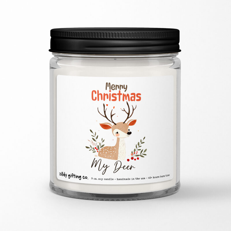 Merry Christmas My Deer Personalized Soy Candle Gift • Christmas Holidays