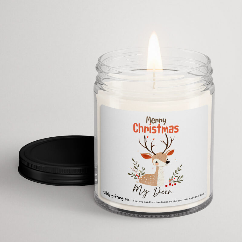 Merry Christmas My Deer Personalized Soy Candle Gift • Christmas Holidays