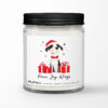 Peace Joy Wags with Cute Dog Personalized Soy Candle Gift • Christmas Holidays