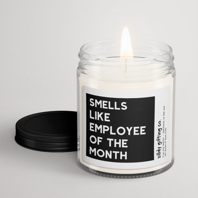 Smells Like Employee of the Month Personalized Soy Candle Gift