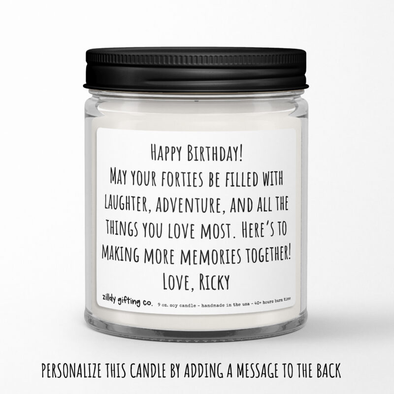 40th Birthday Gift • Smells Like You're Not In Your Thirties Anymore Personalized Soy Candle