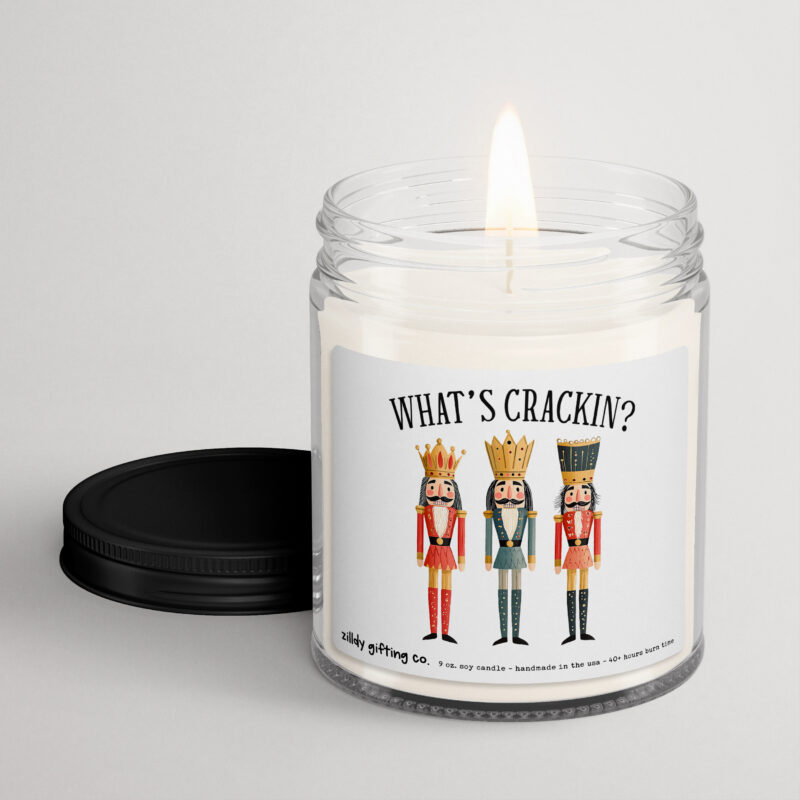 What's Cracking with Nutcrackers Personalized Soy Candle Gift • Christmas Holidays