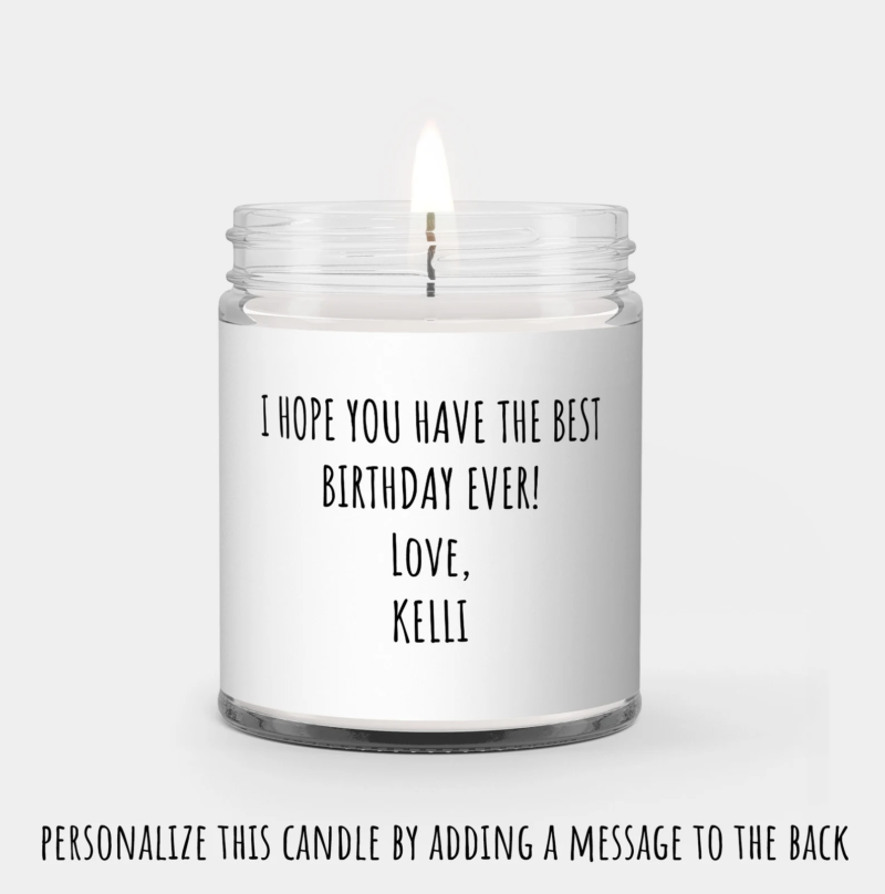 We Herd It Was Your Birthday Personalized Soy Candle Gift with Cows