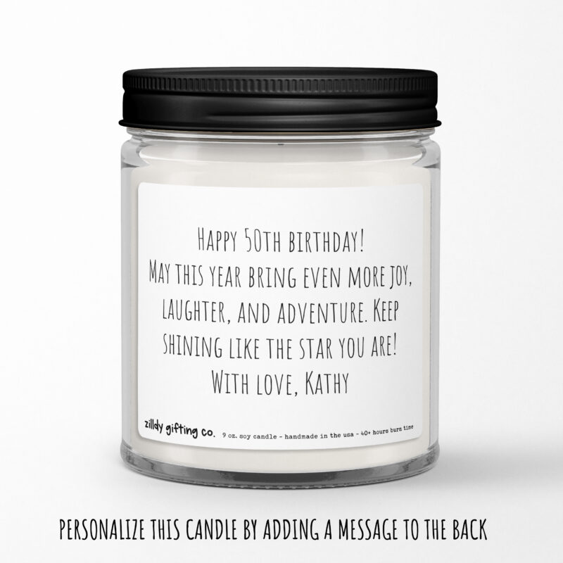 50th Birthday Gift • 50 and Hotter Than This Candle Personalized Soy Candle