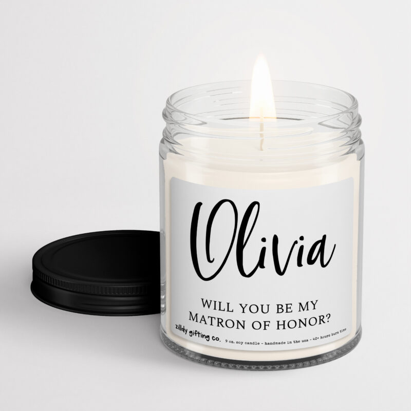 Will You Be My Matron of Honor? • Personalized Soy Candle Gift