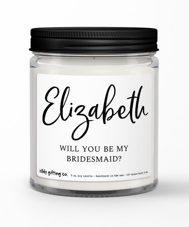 Will You Be My Bridesmaid? • Personalized Soy Candle Gift