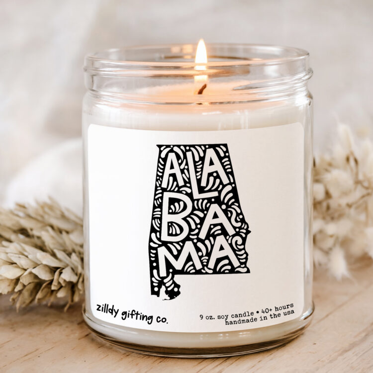 Alabama State Personalized Soy Candle Gift