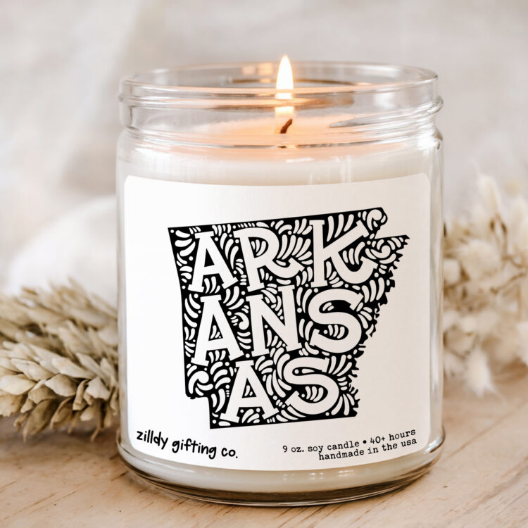 Arkansas State Personalized Soy Candle Gift
