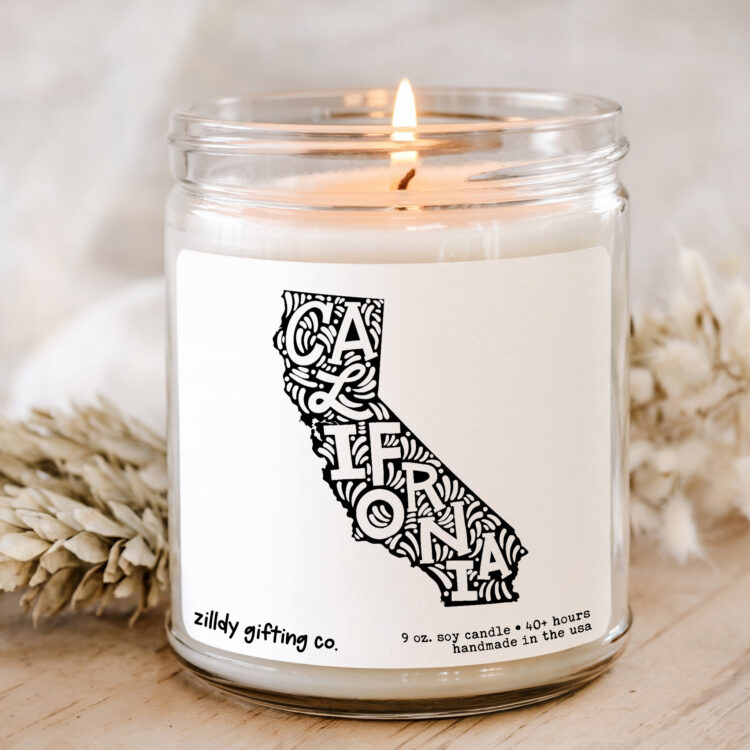 California State Personalized Soy Candle Gift