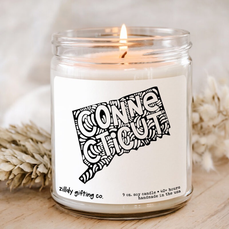 Connecticut State Personalized Soy Candle Gift