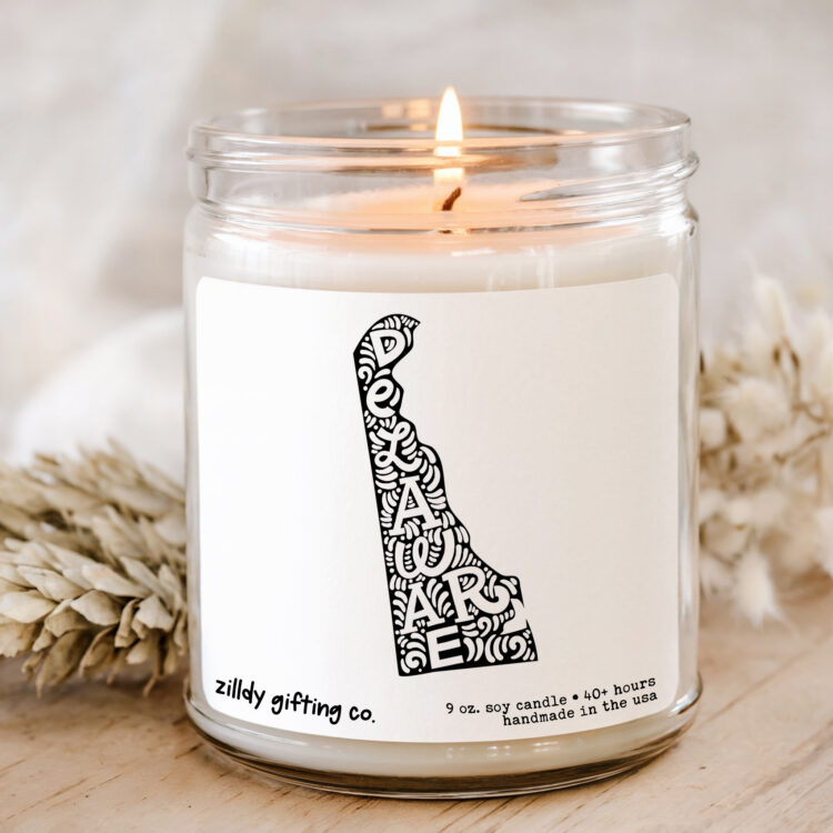 Delaware State Personalized Soy Candle Gift