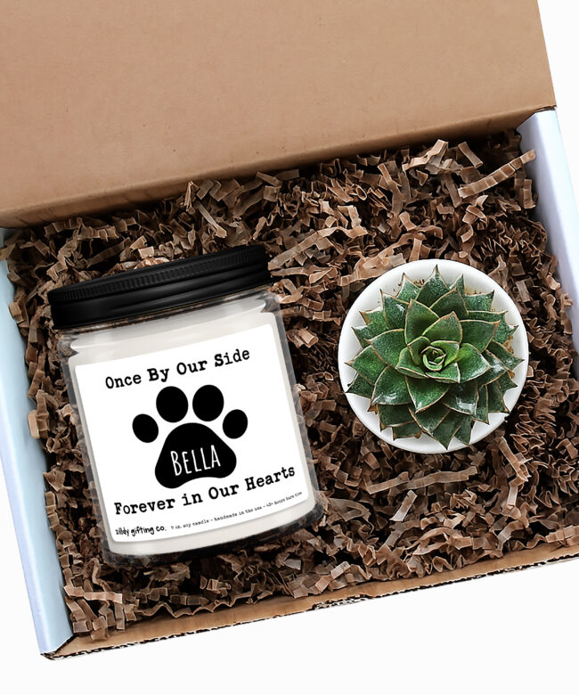 Personalized Once By Our Side, Forever In Our Hearts Soy Candle and Succulent Gift
