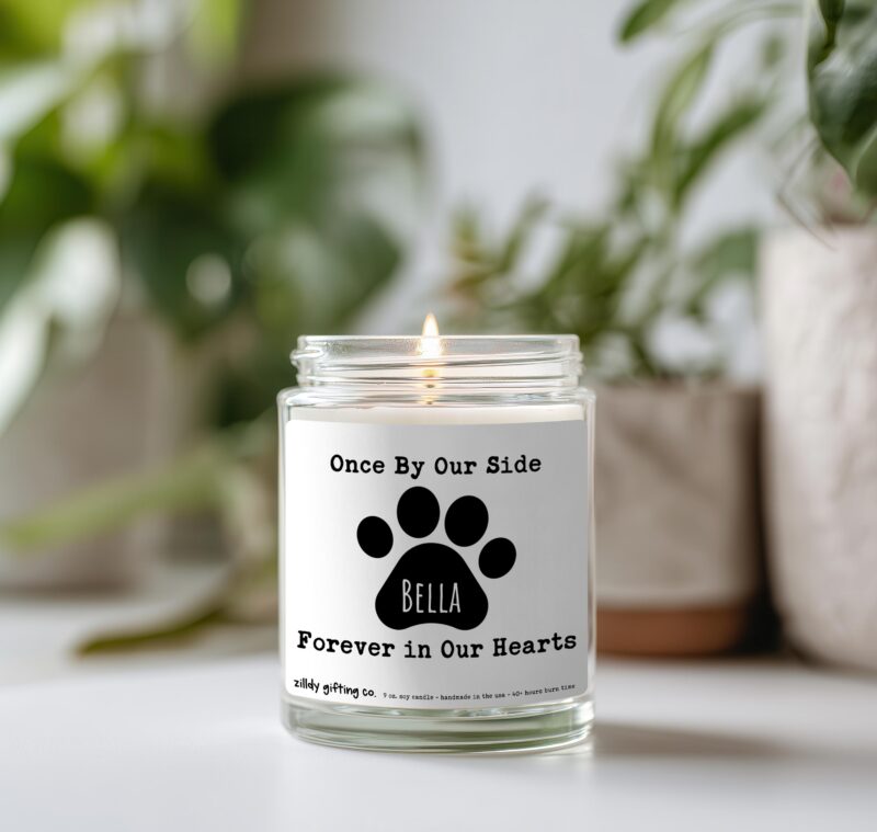 Personalized Once By Our Side, Forever In Our Hearts Soy Candle and Succulent Gift - Image 2