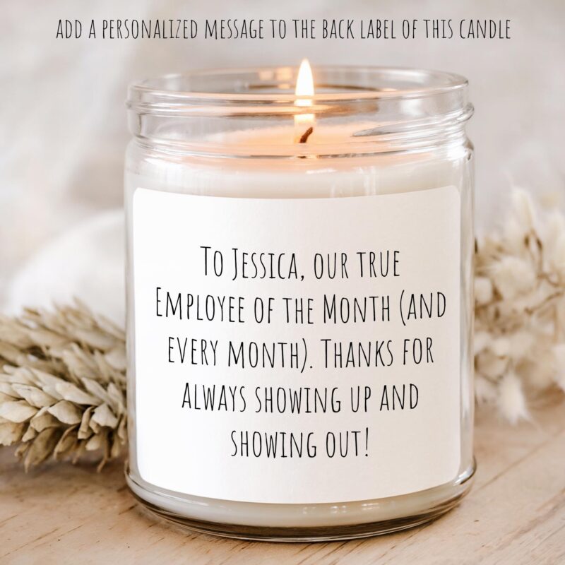 Smells Like Employee of the Month Personalized Soy Candle and Succulent Gift - Image 3