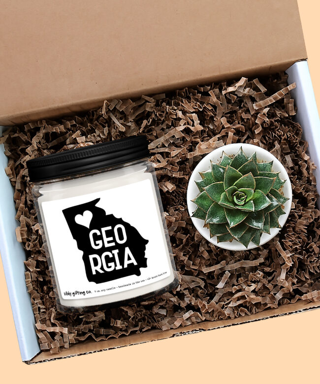Georgia Personalized Soy Candle and Succulent Gift