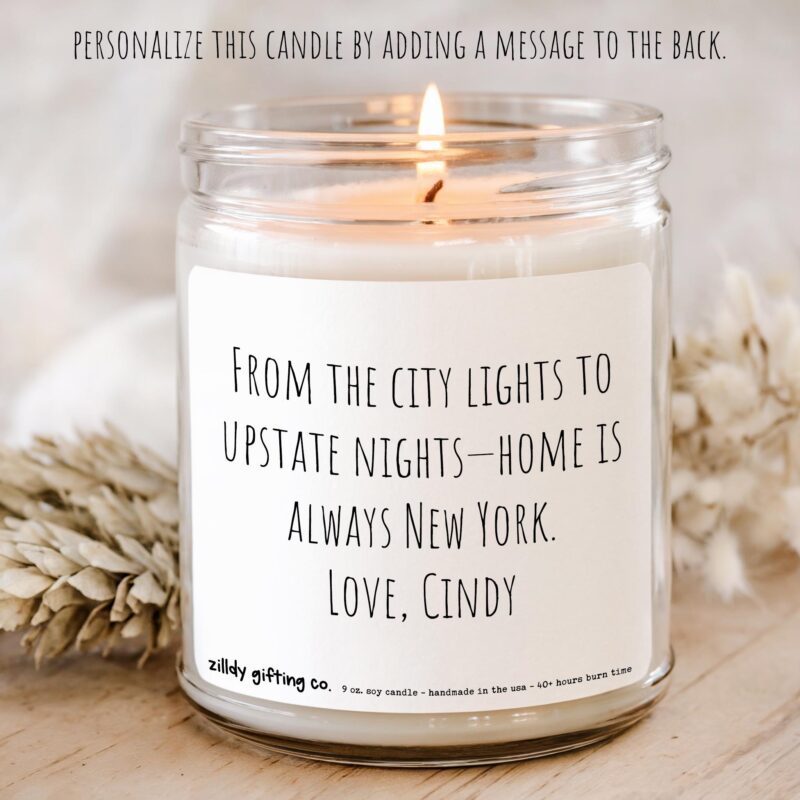 New York Personalized Soy Candle and Succulent Gift - Image 4