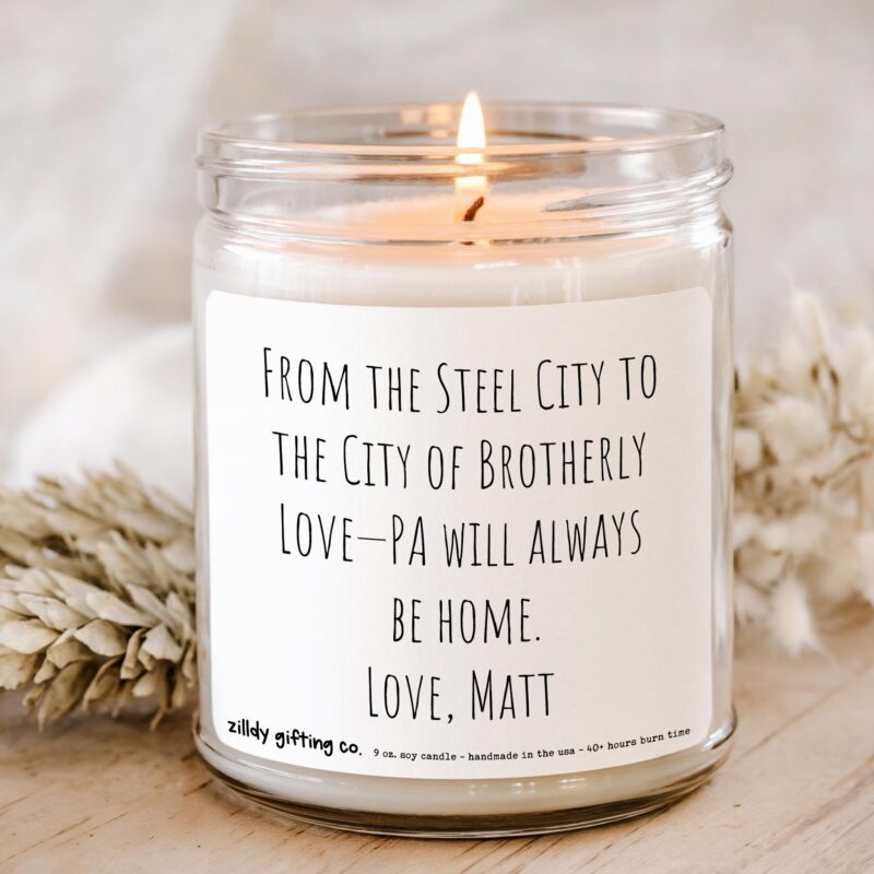 Pennsylvania Personalized Soy Candle and Succulent Gift - Image 4