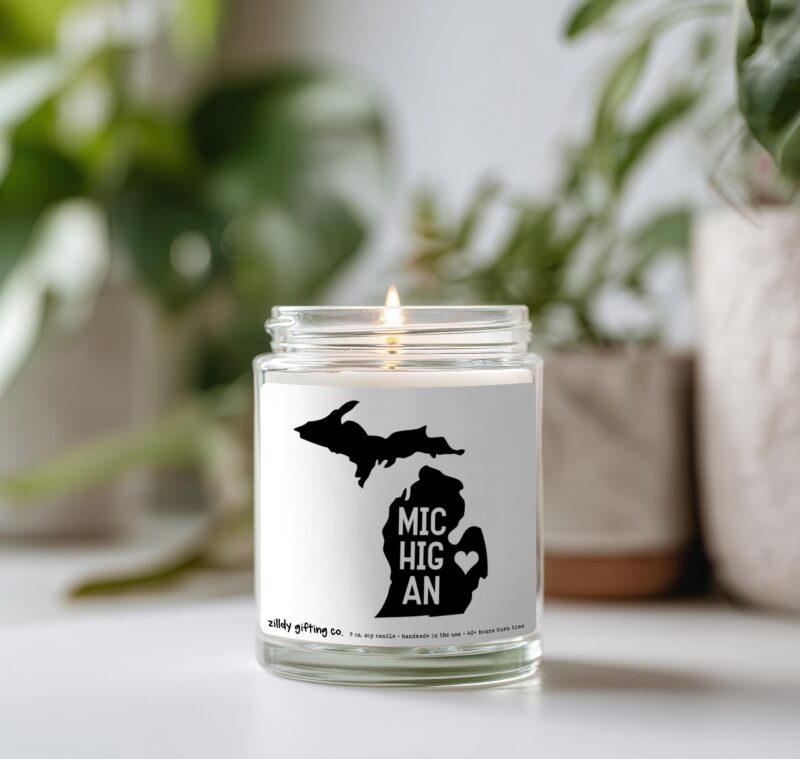 Michigan Personalized Soy Candle and Succulent Gift - Image 3