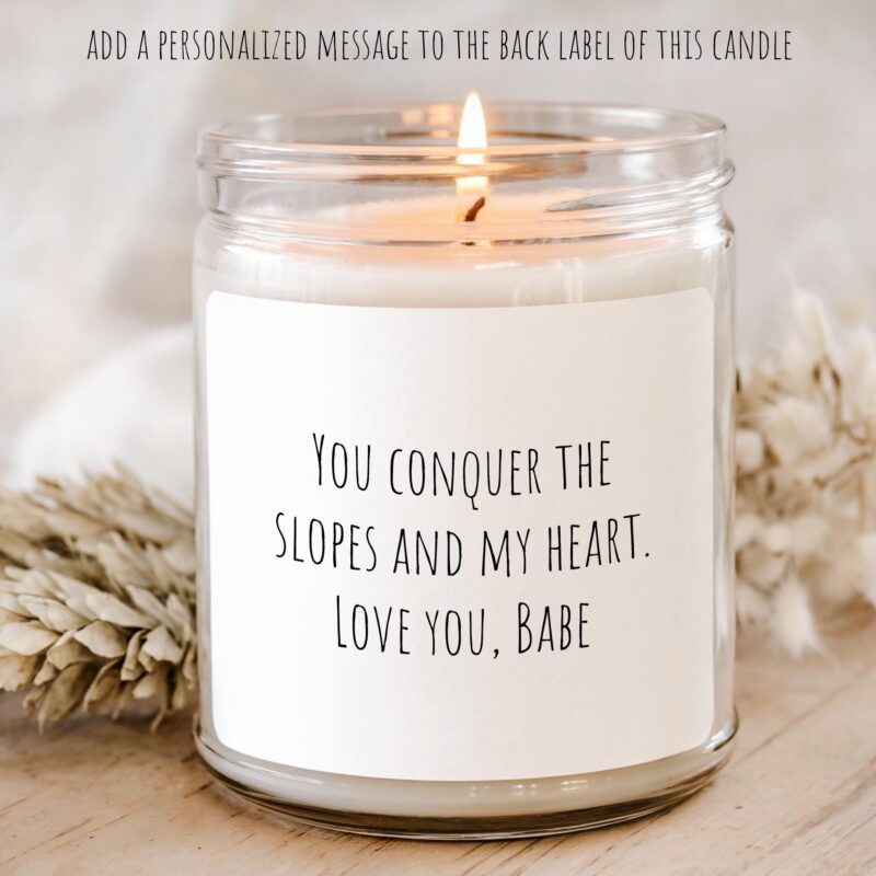 Smells Like World's Best Skier Personalized Soy Candle and Succulent Gift - Image 3