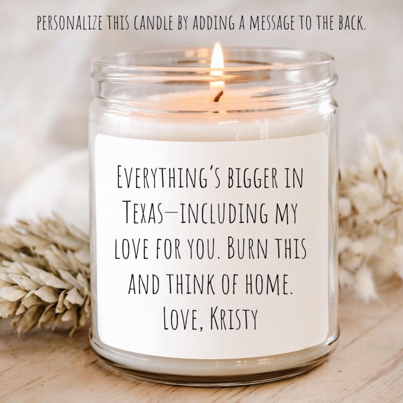 Texas Personalized Soy Candle and Succulent Gift - Image 3