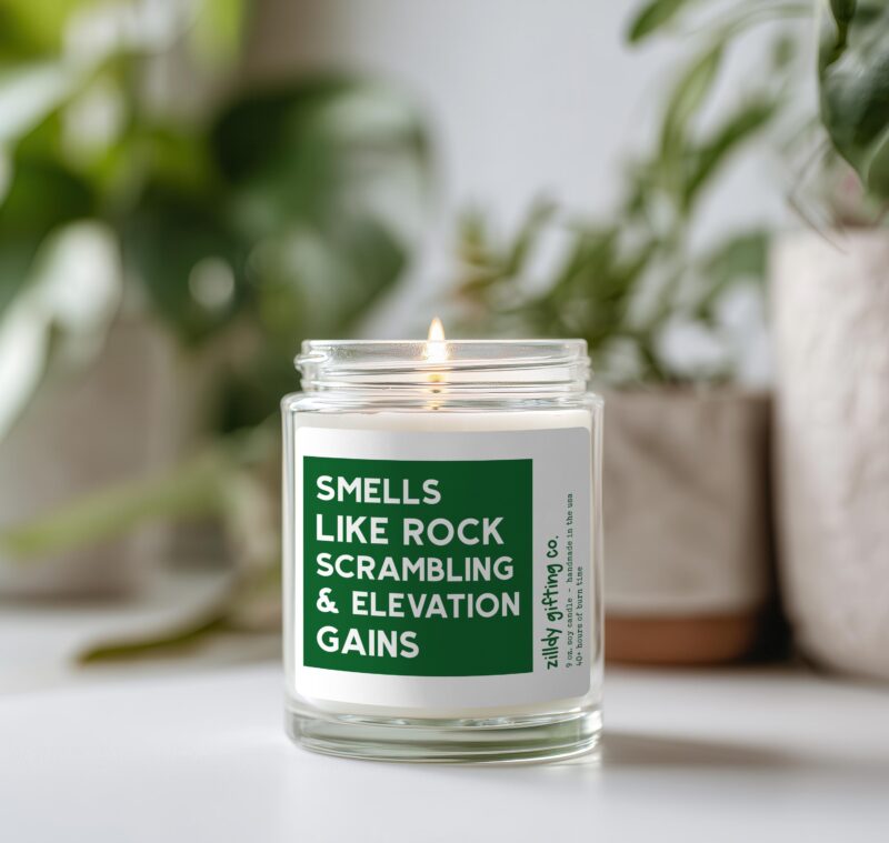 Smells Like Rock Scrambling and Elevation Gains Personalized Soy Candle And Succulent Gift - Image 2