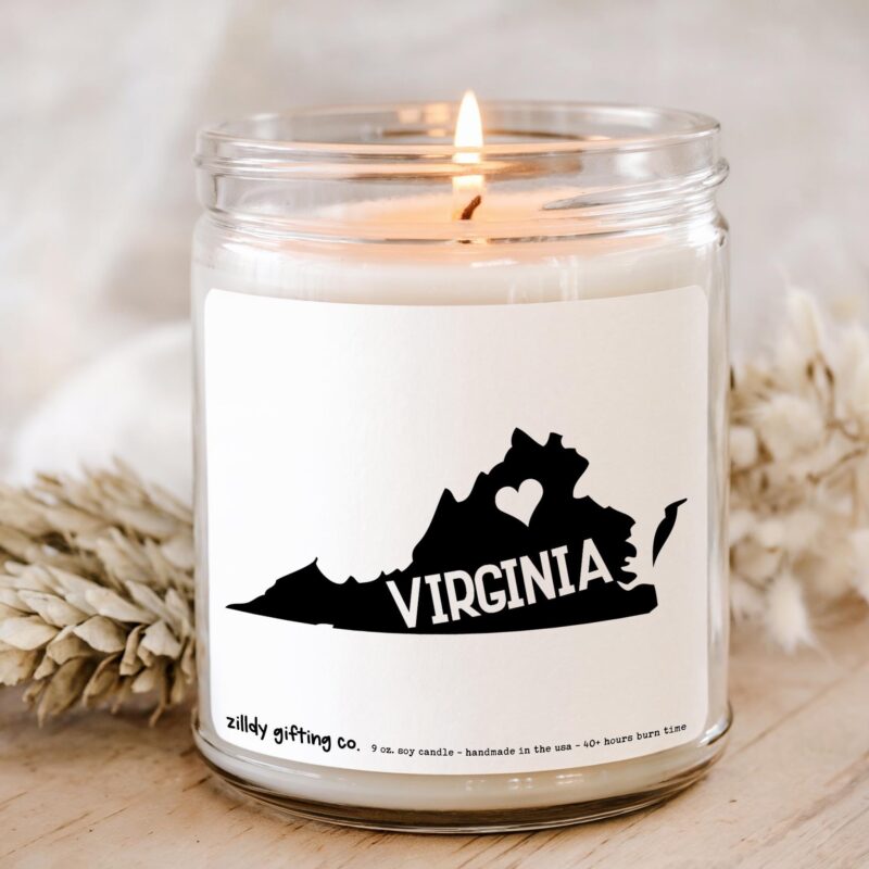 Virginia Candle Gift Box – Personalized Soy Candle with Succulent & Cookies - Image 2
