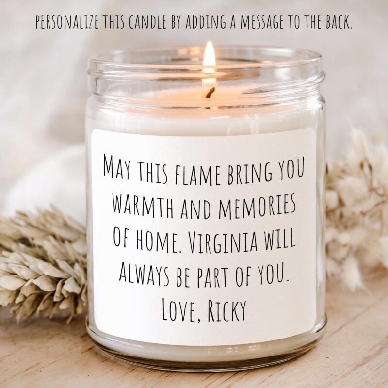 Virginia Candle Gift Box – Personalized Soy Candle with Succulent & Cookies - Image 3