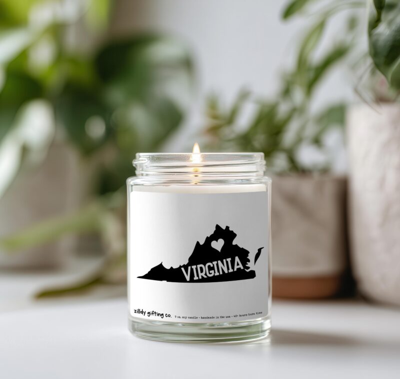 Virginia Candle Gift Box – Personalized Soy Candle with Succulent & Cookies - Image 4