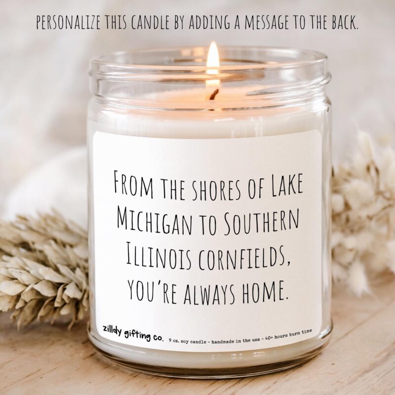 Illinois Personalized Soy Candle and Succulent Gift - Image 4