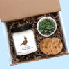 Funny Birthday Candle Gift Box – “Here’s Your Birthday Pheasant” – Personalized Soy Candle with Succulent & Cookies – Handmade Gift