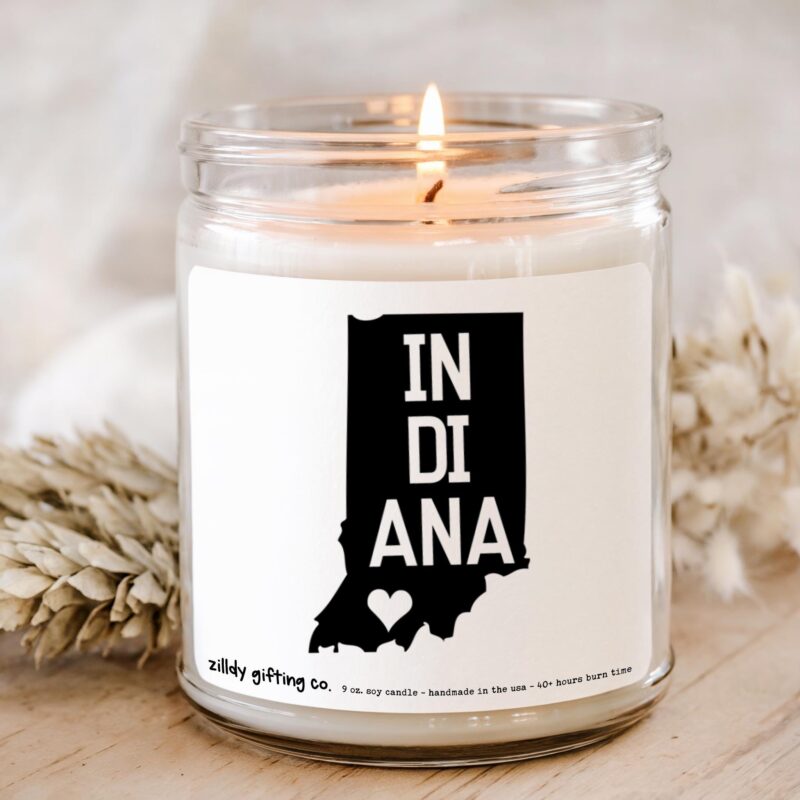Indiana Candle, Succulent Gift Box with Cookies, Personalized 9oz Handmade Soy Candle, State Pride Gift, Housewarming, Thinking of You - Image 2