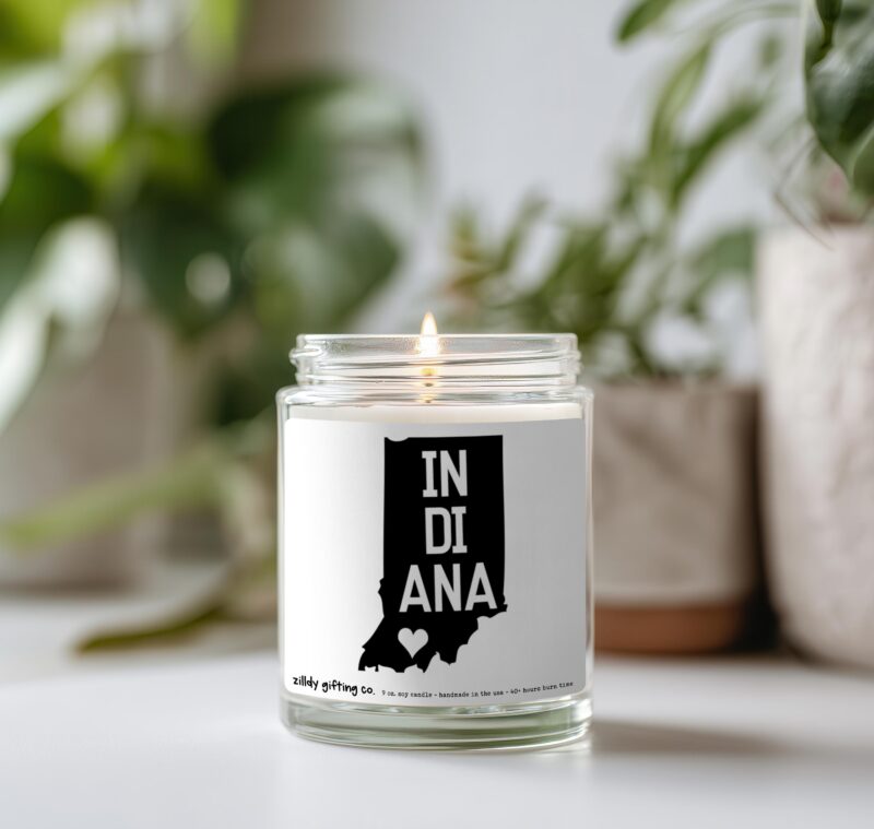 Indiana Candle, Succulent Gift Box with Cookies, Personalized 9oz Handmade Soy Candle, State Pride Gift, Housewarming, Thinking of You - Image 4